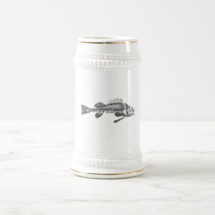 Fish skeleton beer stein