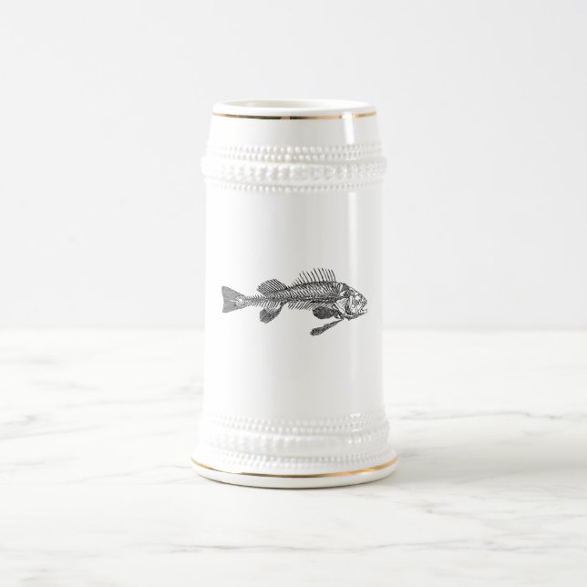 Fish skeleton beer stein (Center)
