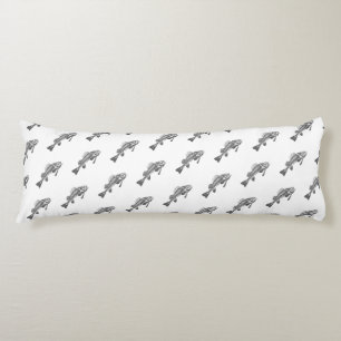 Fish skeleton body pillow