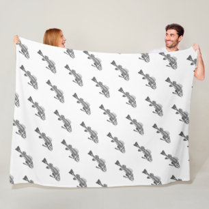 Fish skeleton fleece blanket