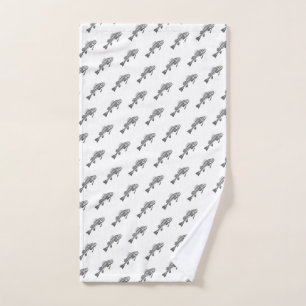 Fish skeleton hand towel