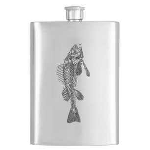 Fish skeleton hip flask