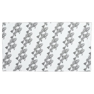 Fish skeleton pillowcase
