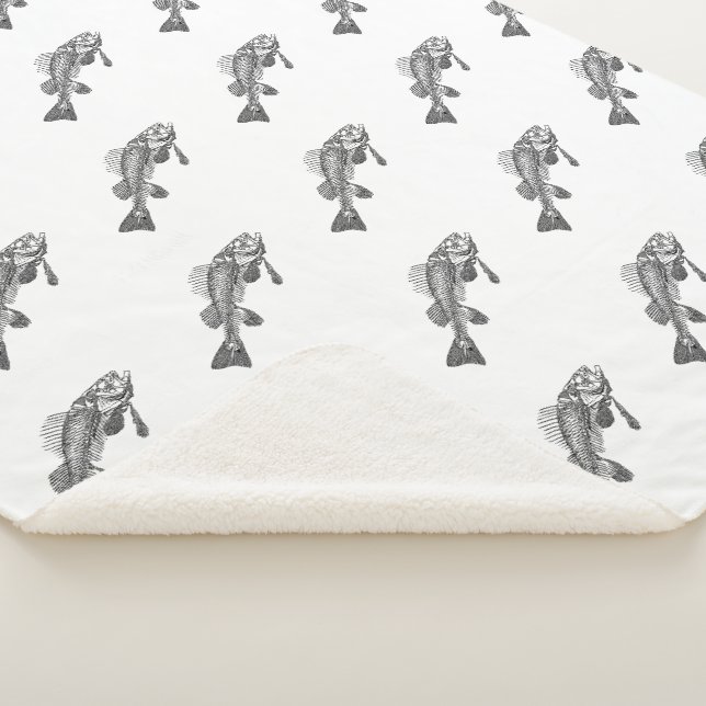 Fish skeleton sherpa blanket (3/4)