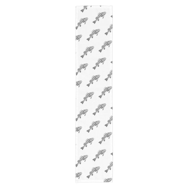 Fish skeleton short table runner (Front)