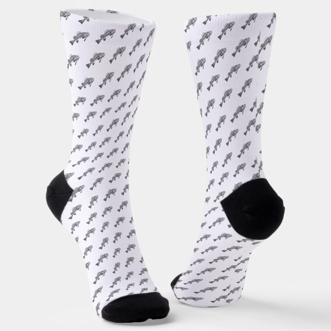 Fish skeleton socks (Angled)