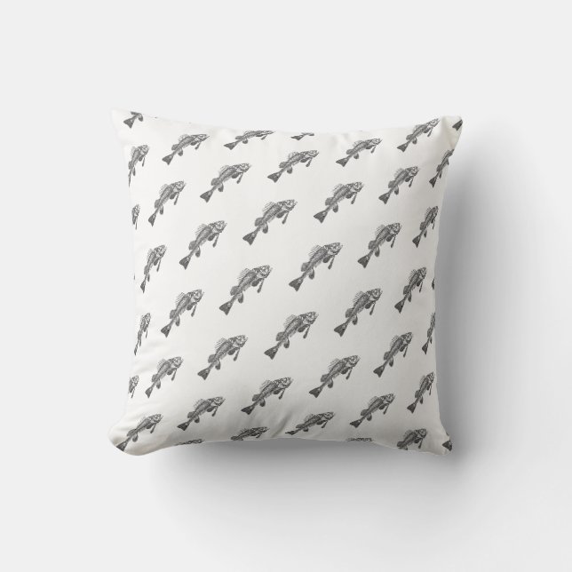 Fish skeleton throw pillow (Front)