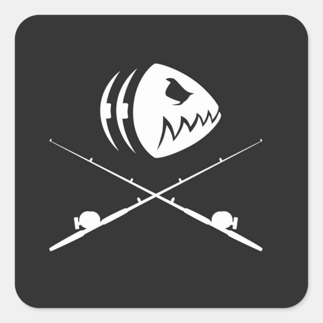 Fish Skull Design Square Sticker (Front)