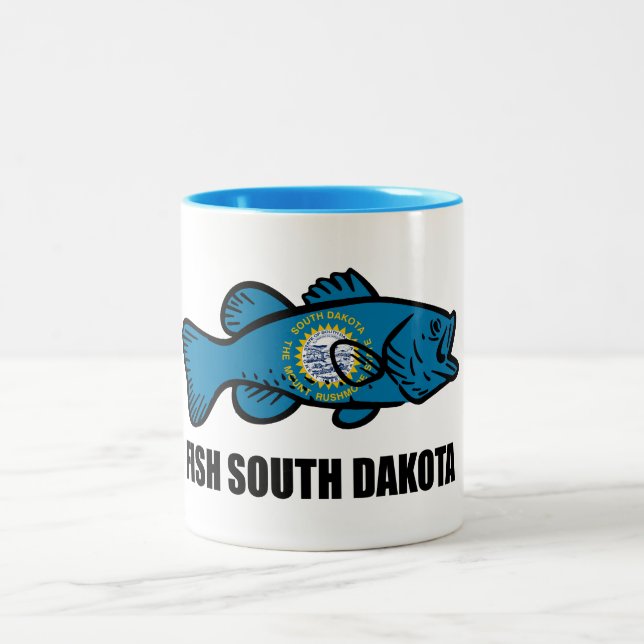 Fish South Dakota Two-Tone Coffee Mug (Center)