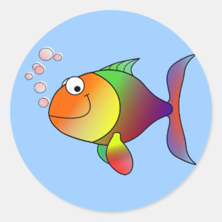 Fish_sticker Classic Round Sticker