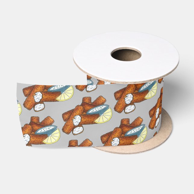 Fish Sticks Fishsticks Fish Fingers Tartar Sauce Satin Ribbon (Spool)