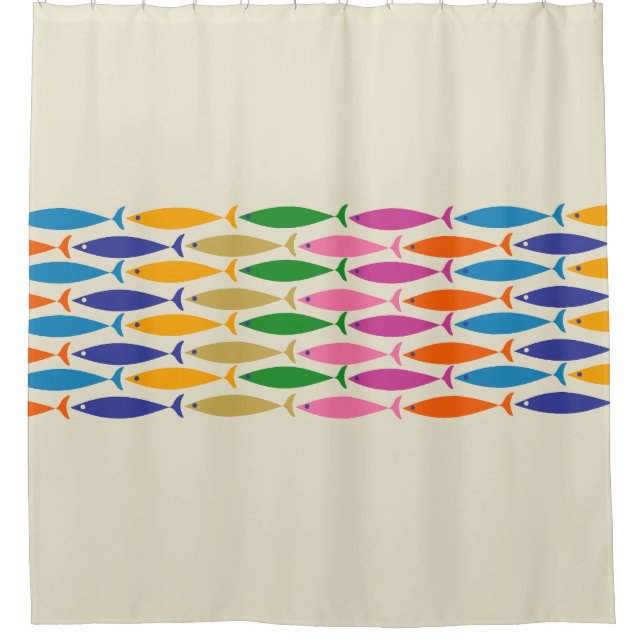 Fish Stripe Colourful Minimalist Mid Century Moder (Front)