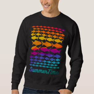 Fish Summertime I Colourful Fish Summer Rainbow Co Sweatshirt