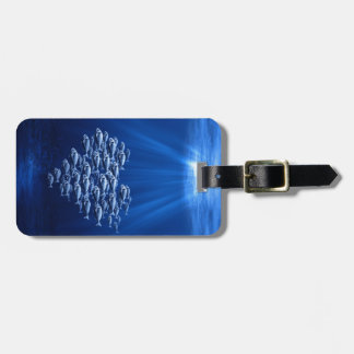 fish swarm under water heart luggage tag