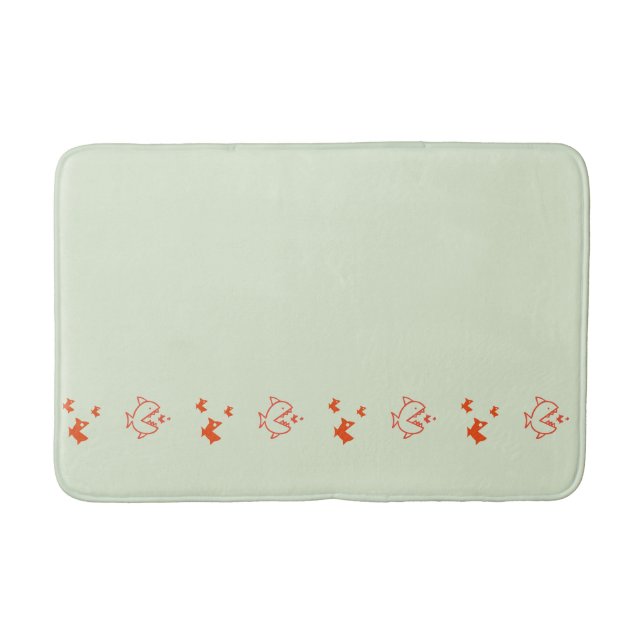 Fish Swimming Graphic Pirahnas Orange on any Colou Bath Mat (Front)
