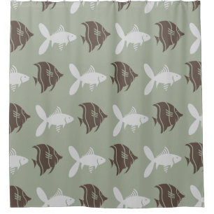 Fish Swimming Graphical Brown Grey on any Colour
