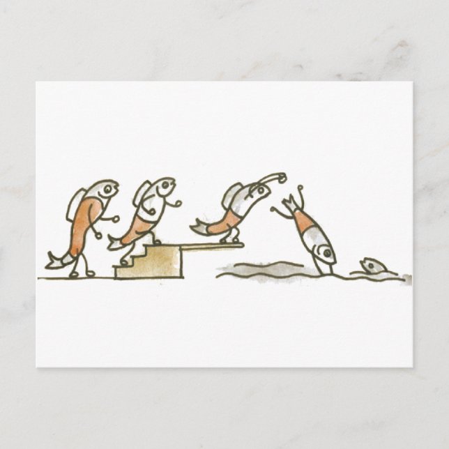 Fish Swimming Postcard (Front)