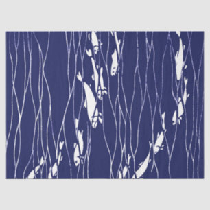 Fish Swimming Underwater Blue Tissue Paper