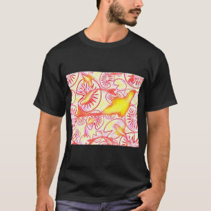 fish tails, fish glassmorphism, red, yellow, linea T-Shirt