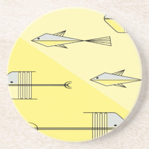 FISH TALE Coaster 4.5" LEMON