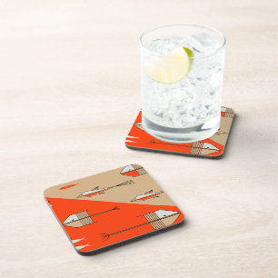 FISH TALE Coaster Set Of 6 PERSIMMON-SAND