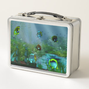 Fish Tank Aquarium Art Metal Lunch Box