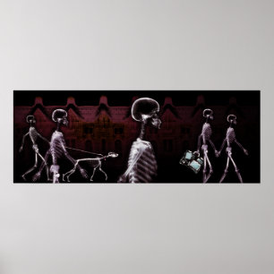 Fish Tank Background - X-Ray Skeleton Town Poster