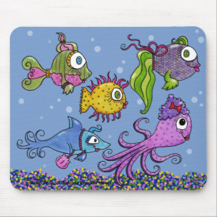 Fish Tank Dolled Up Mouse Pad