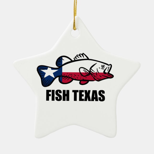 Fish Texas Ceramic Ornament (Front)