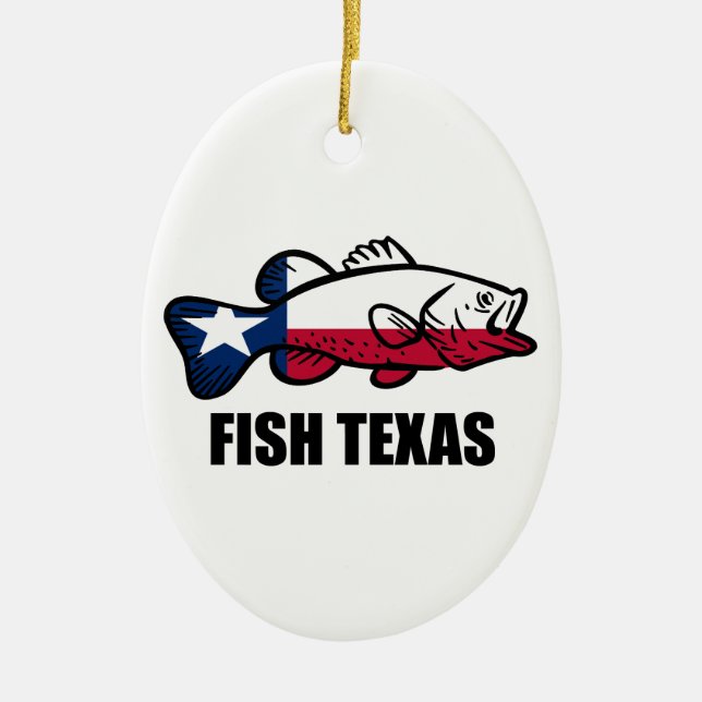 Fish Texas Ceramic Ornament (Front)