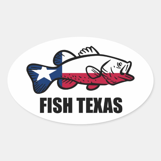 Fish Texas Oval Sticker (Front)