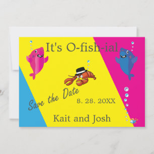 Fish Theme Lobster Mobster Wedding Invitation