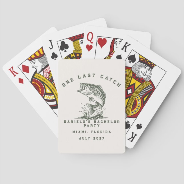 Fish Themed Custom Fishing Bachelor Party Playing Cards (Back)
