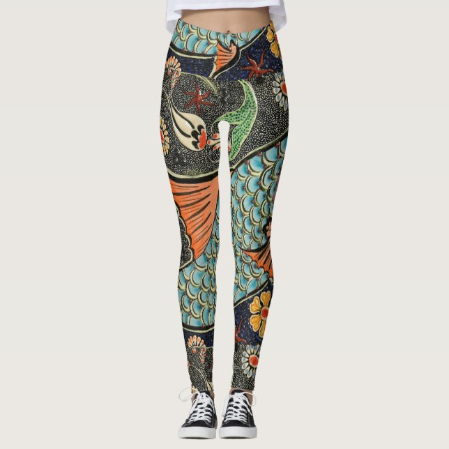 Fish Tile Art Leggings (Front)
