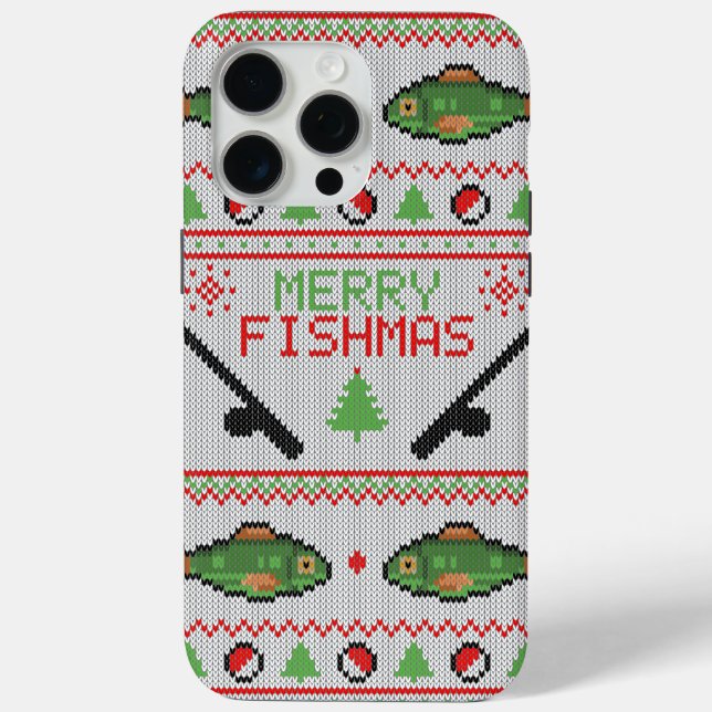 Fish Ugly Christmas Sweater Case-Mate iPhone Case (Back)