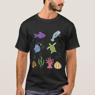 Fish Underwater Kids Manatee Anglerfish T-Shirt