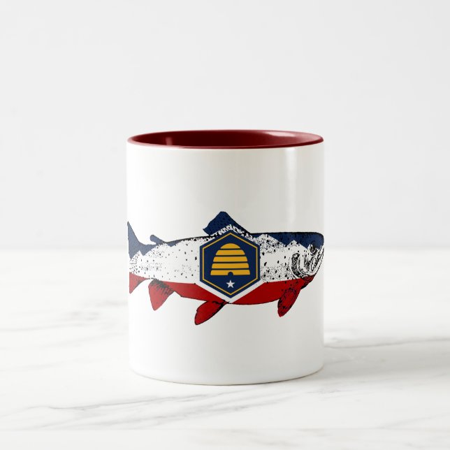 Fish Utah Trout Two-Tone Coffee Mug (Center)