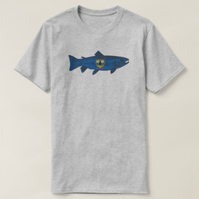 Fish Vermont Flag Trout T-Shirt (Design Front)