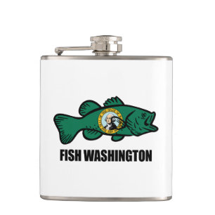 Fish Washington State Hip Flask