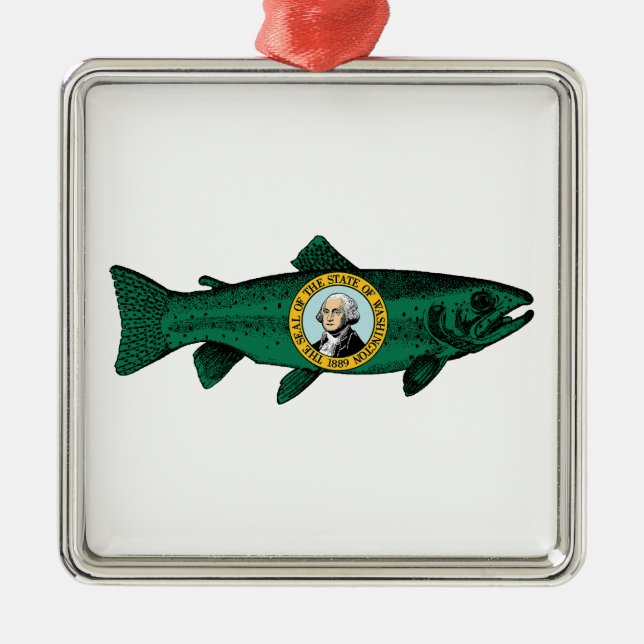Fish Washington State Trout Metal Ornament (Front)