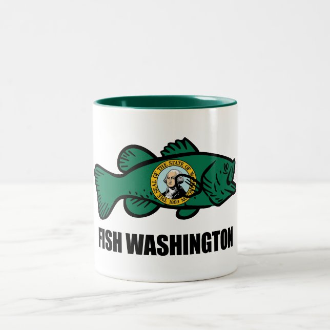 Fish Washington State Two-Tone Coffee Mug (Center)