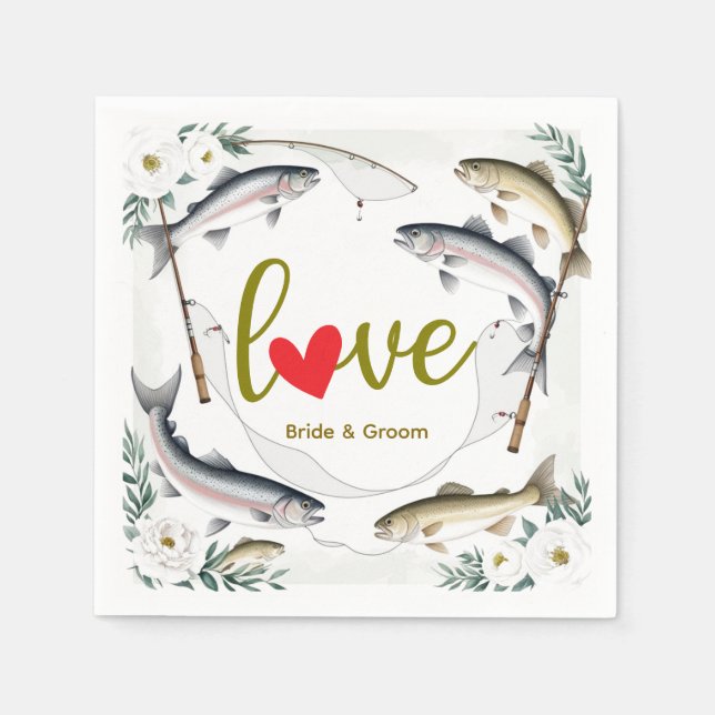 Fish Wedding themed for fishing lovers Napkin (Front)