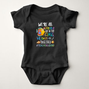 Fish We're All Different We Swim Teacher Gifts Baby Bodysuit