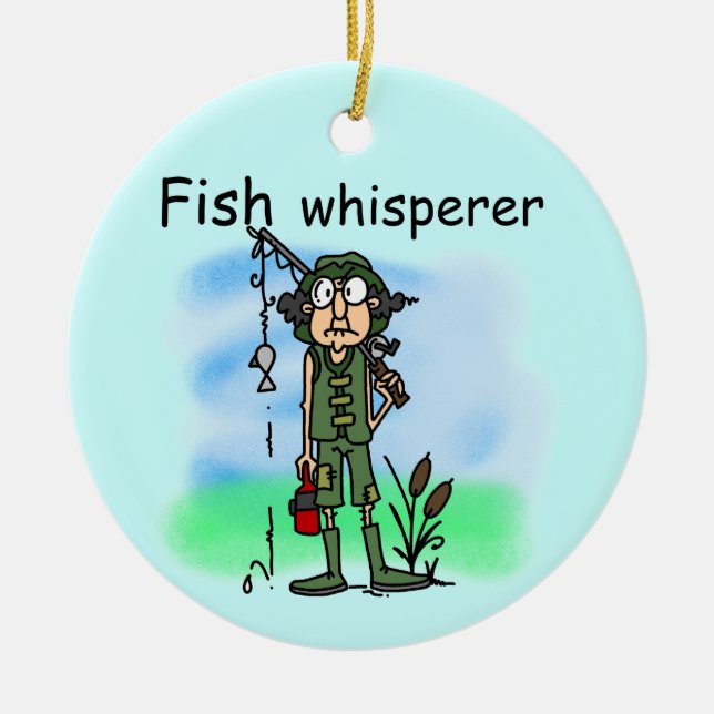 Fish Whisperer Ceramic Ornament (Front)