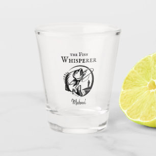 Fish Whisperer Funny Angler with Name Shot Glass
