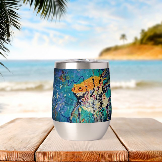 Fish Wine Tumbler Water Bottle (Plage (pivotée))