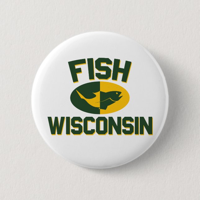 Fish Wisconsin 2 Inch Round Button (Front)