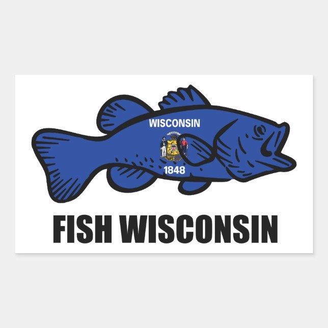 Fish Wisconsin Flag Sticker (Front)