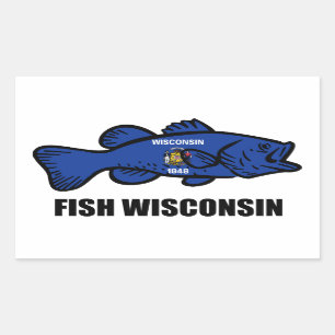 Fish Wisconsin Flag Sticker
