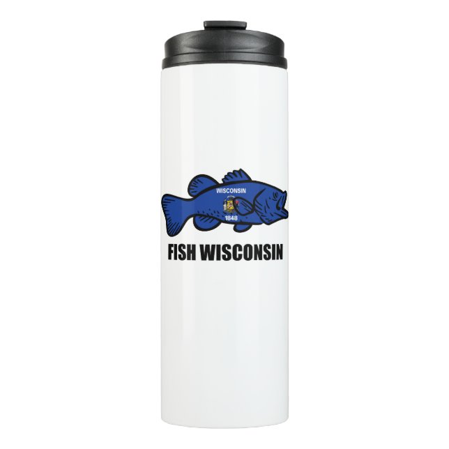 Fish Wisconsin Flag Thermal Tumbler (Front)